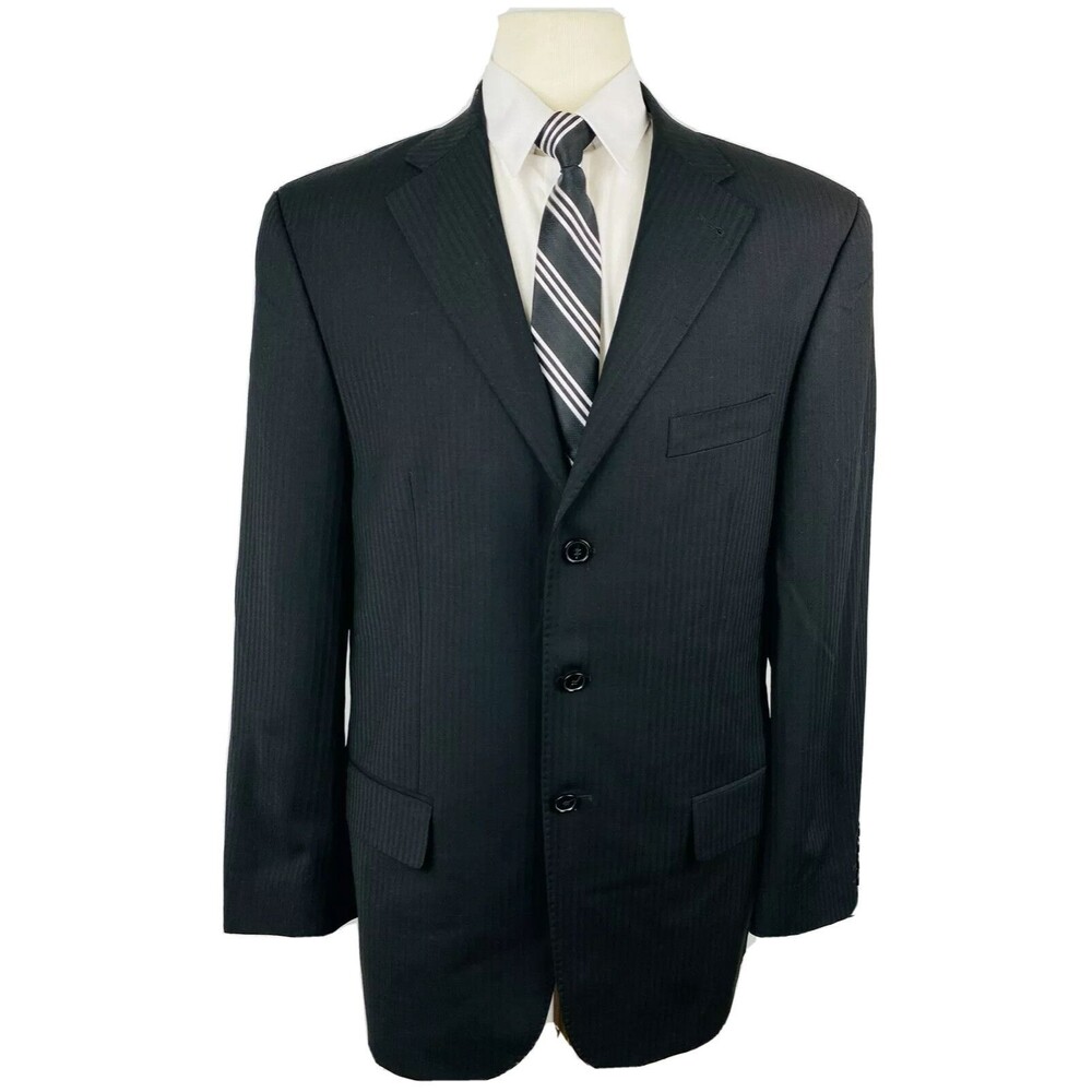 WESTBURY Mens 42R Black Soft Wool Blend Blazer Sport Coat Suit Jacket